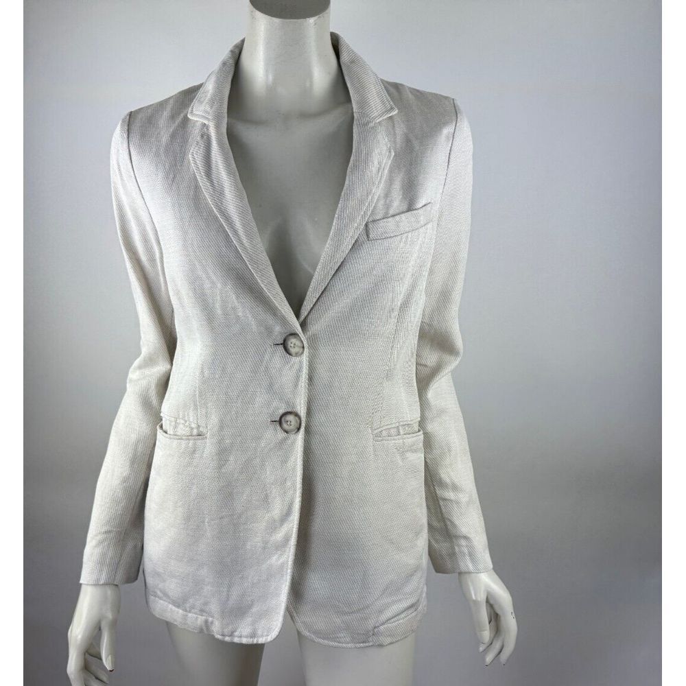 Peruvian Connection Belda Blazer Women 2 $369 Long Sleeve Unlined Linen Jacket‎